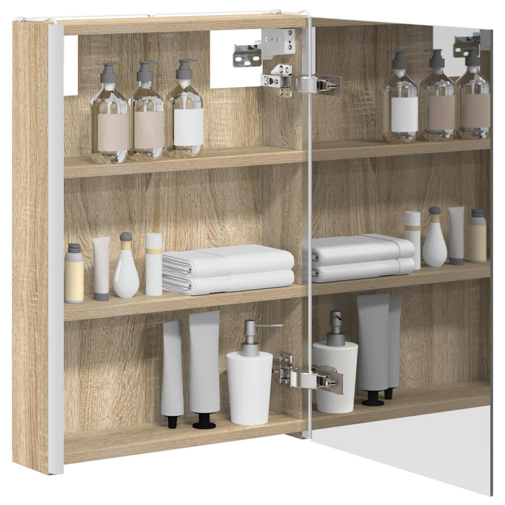 Produktbild för Badrumsspegelskåp Sonoma-ek 43 x 11,5 x 60,5 cm Konstruerat trä