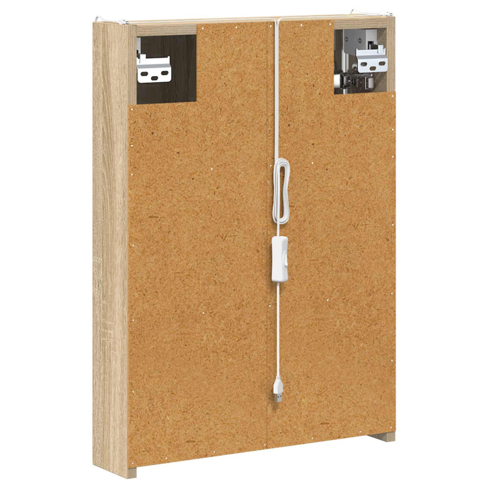 Produktbild för Badrumsspegelskåp Sonoma-ek 43 x 11,5 x 60,5 cm Konstruerat trä
