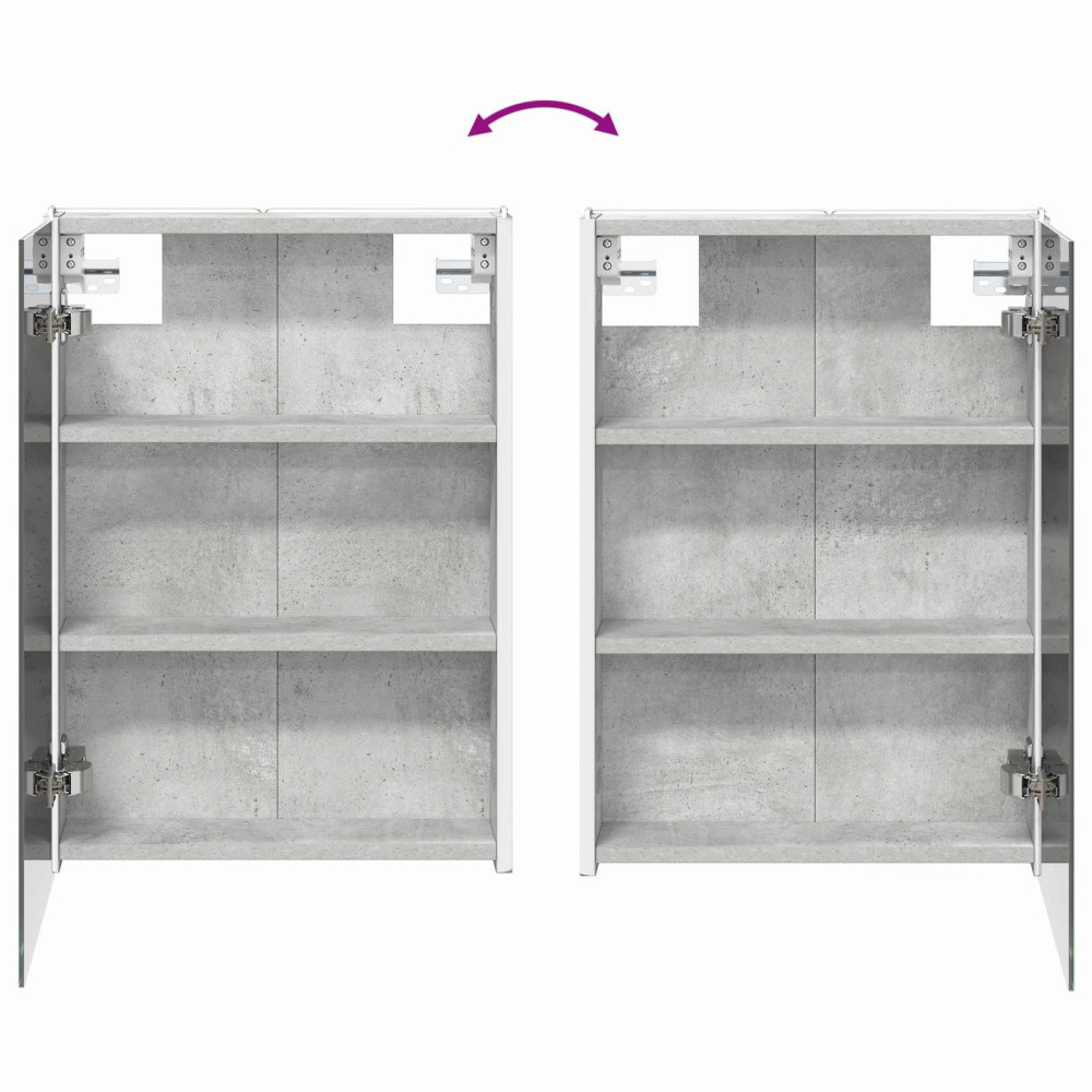 Produktbild för Badrumsspegelskåp Betonggrå 43 x 11,5 x 60,5 cm Konstruerat trä