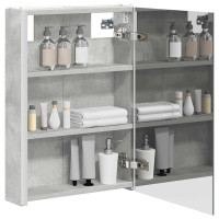 Produktbild för Badrumsspegelskåp Betonggrå 43 x 11,5 x 60,5 cm Konstruerat trä