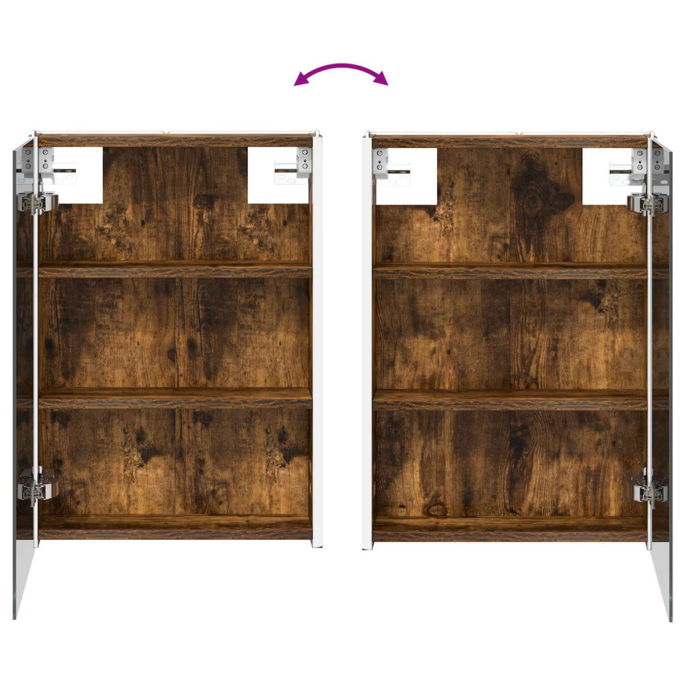 Produktbild för Badrumsspegelskåp Rökt ek 43 x 11,5 x 60,5 cm Konstruerat trä