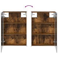 Produktbild för Badrumsspegelskåp Rökt ek 43 x 11,5 x 60,5 cm Konstruerat trä