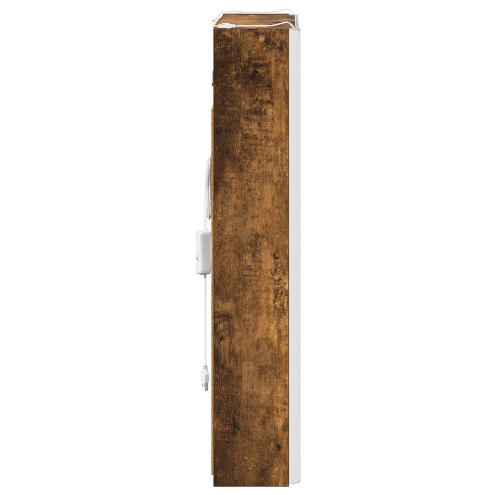 Produktbild för Badrumsspegelskåp Rökt ek 43 x 11,5 x 60,5 cm Konstruerat trä