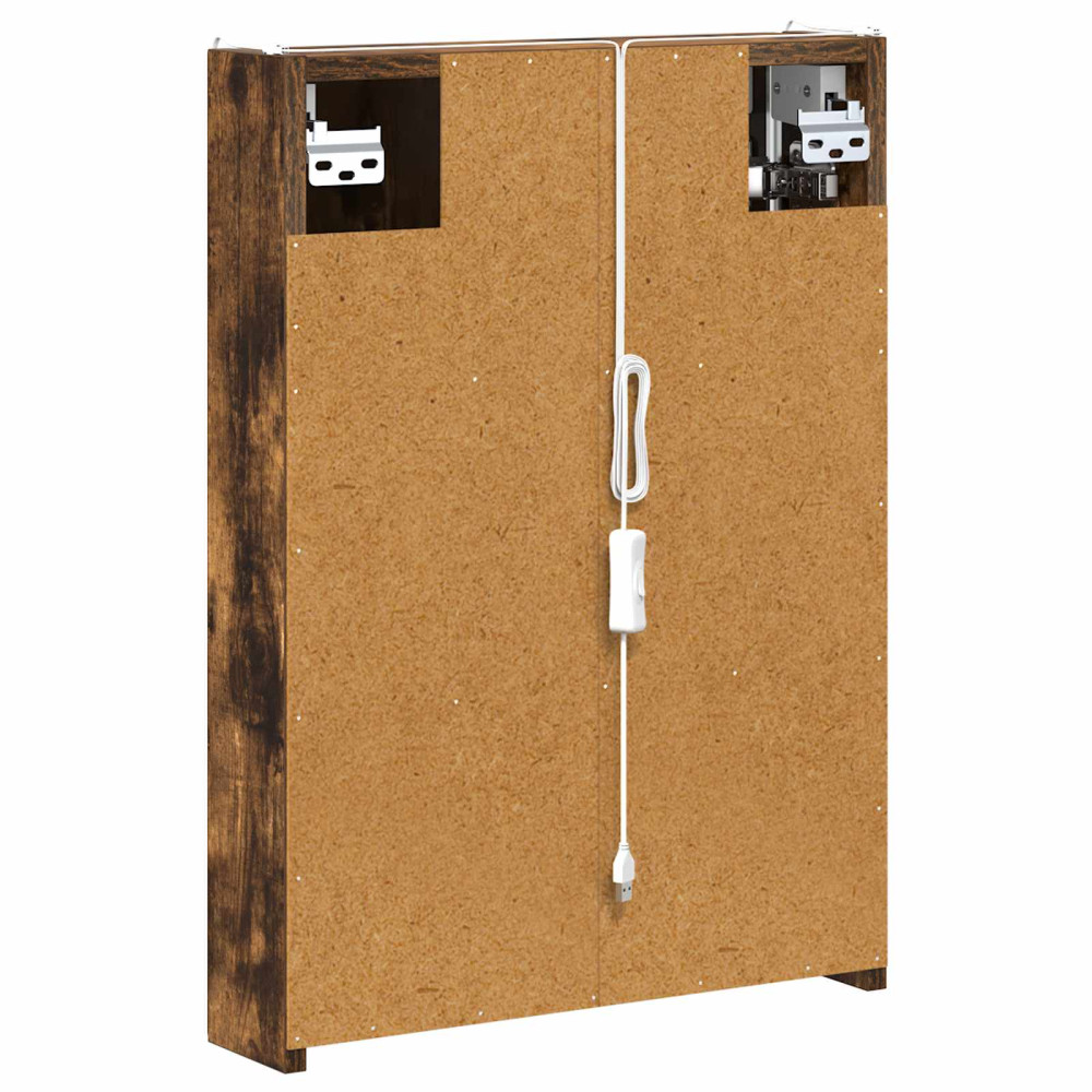 Produktbild för Badrumsspegelskåp Rökt ek 43 x 11,5 x 60,5 cm Konstruerat trä