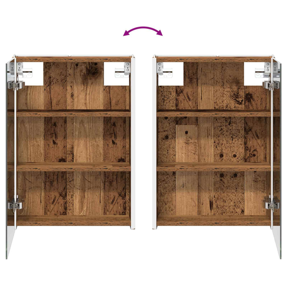 Produktbild för Badrumsspegelskåp Gammalt trä 43 x 11,5 x 60,5 cm