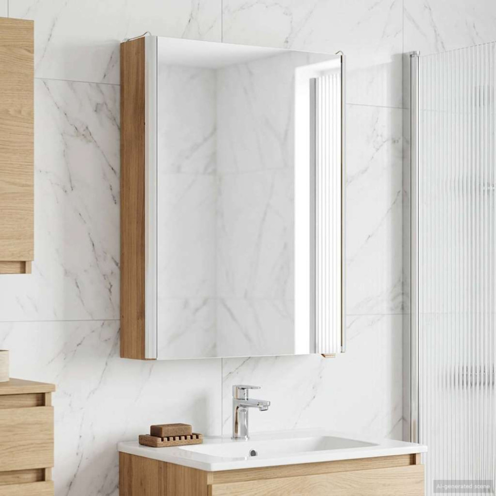 Produktbild för Badrumsspegelskåp Artisan Ek 43 x 11,5 x 60,5 cm