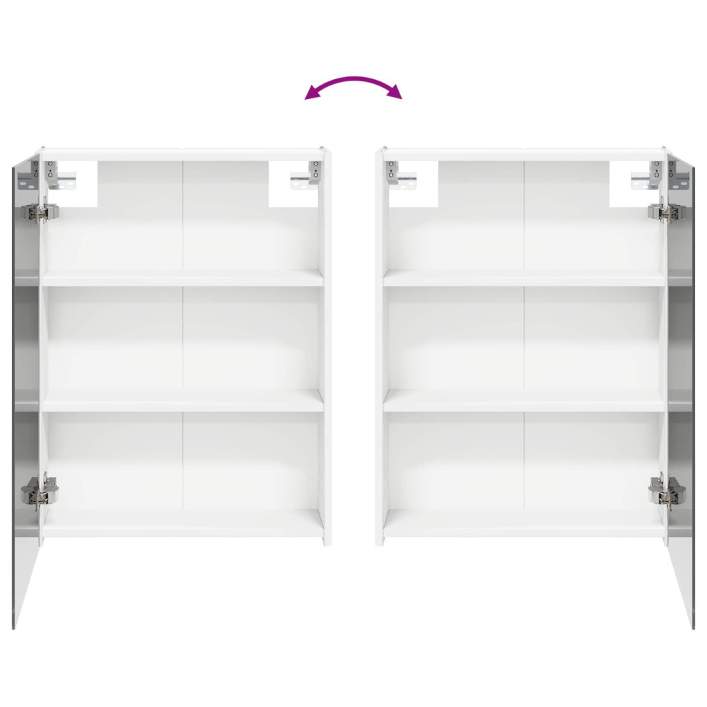 Produktbild för Badrumsspegelskåp för Vit 53,5 x 15,5 x 70 cm Konstruerat trä