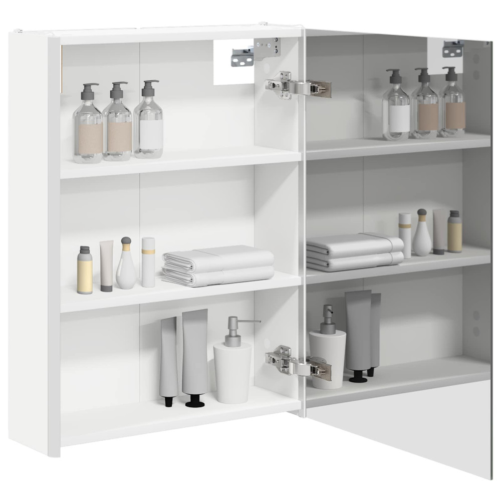 Produktbild för Badrumsspegelskåp för Vit 53,5 x 15,5 x 70 cm Konstruerat trä