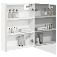 Produktbild för Badrumsspegelskåp för Vit 53,5 x 15,5 x 70 cm Konstruerat trä