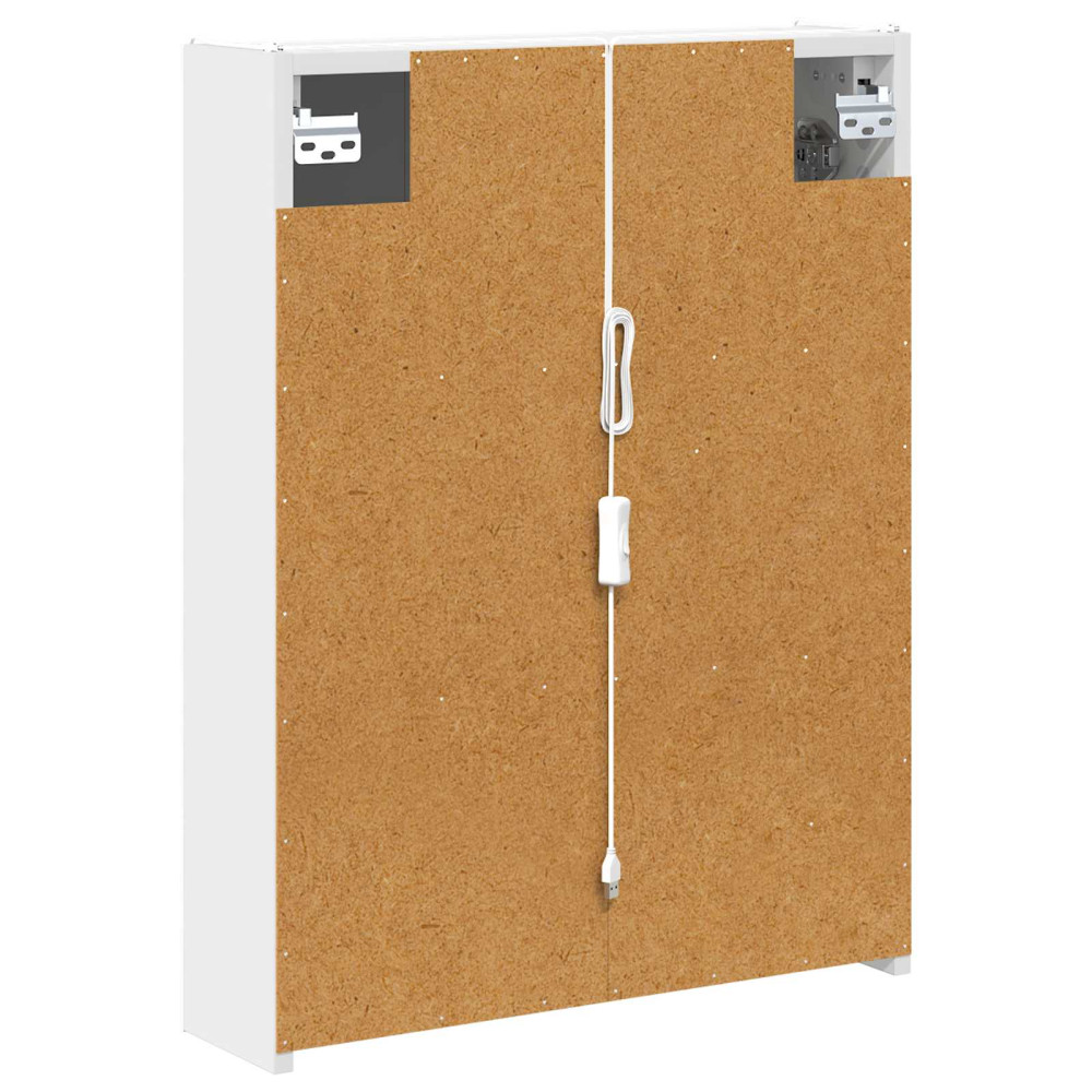 Produktbild för Badrumsspegelskåp för Vit 53,5 x 15,5 x 70 cm Konstruerat trä