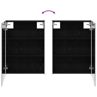 Produktbild för Badrumsspegelskåp Svart Ek 53,5 x 15,5 x 70 cm Konstruerat trä