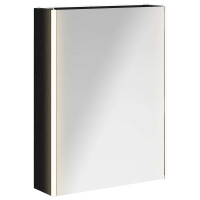 Produktbild för Badrumsspegelskåp Svart Ek 53,5 x 15,5 x 70 cm Konstruerat trä