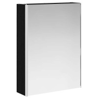 Produktbild för Badrumsspegelskåp Svart Ek 53,5 x 15,5 x 70 cm Konstruerat trä