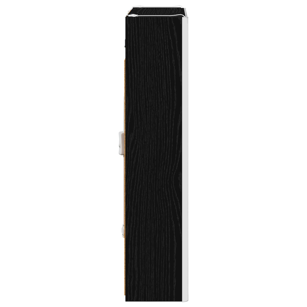 Produktbild för Badrumsspegelskåp Svart Ek 53,5 x 15,5 x 70 cm Konstruerat trä
