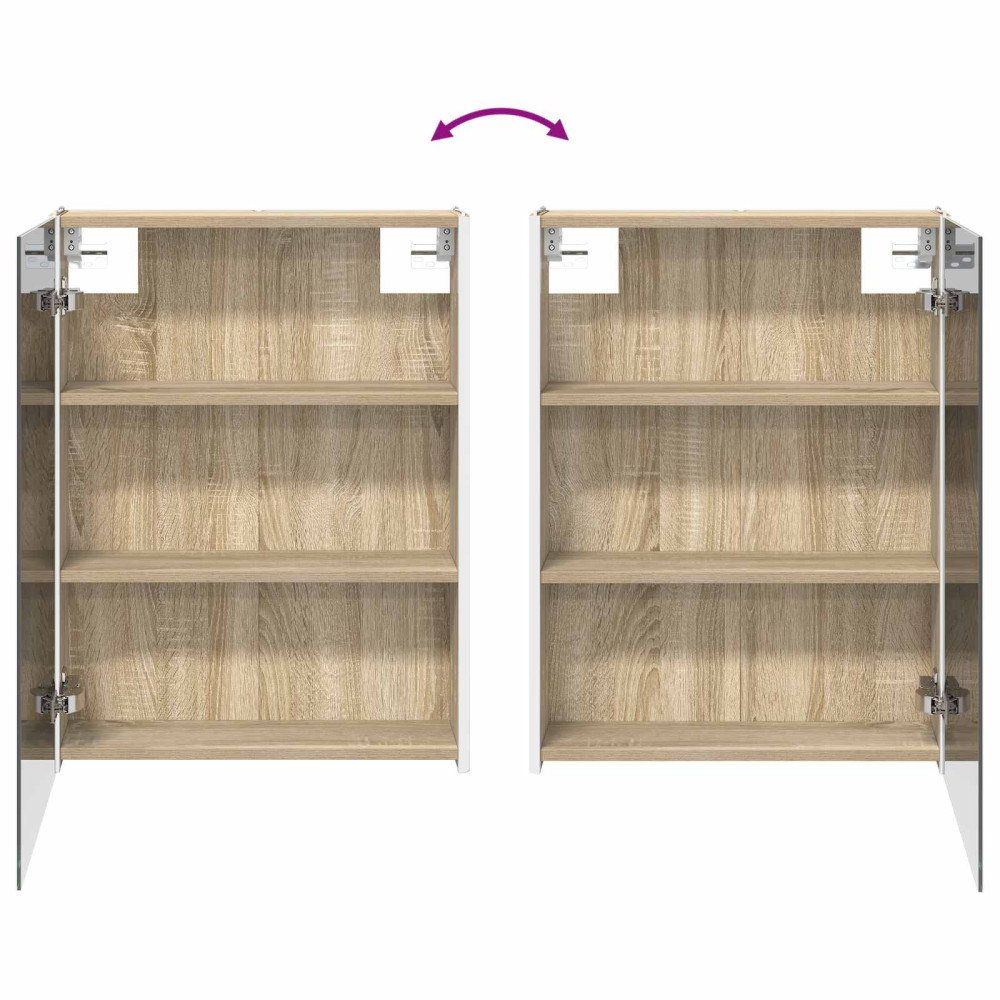 Produktbild för Badrumsspegelskåp Sonoma-ek 53,5 x 15,5 x 70 cm Konstruerat trä