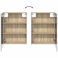 Produktbild för Badrumsspegelskåp Sonoma-ek 53,5 x 15,5 x 70 cm Konstruerat trä