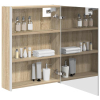 Produktbild för Badrumsspegelskåp Sonoma-ek 53,5 x 15,5 x 70 cm Konstruerat trä