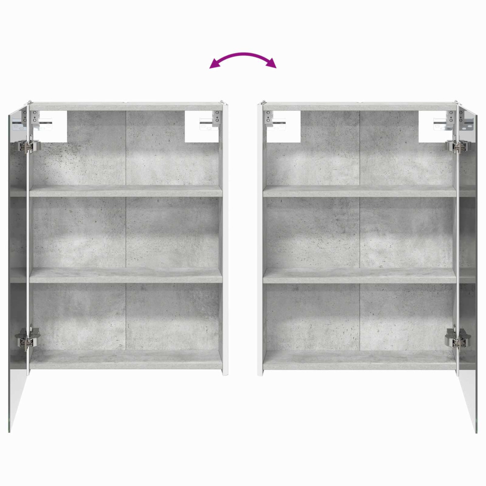 Produktbild för Badrumsspegelskåp Betonggrå 53,5 x 15,5 x 70 cm Konstruerat trä
