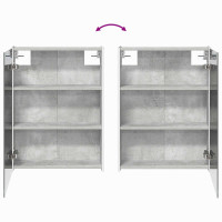 Produktbild för Badrumsspegelskåp Betonggrå 53,5 x 15,5 x 70 cm Konstruerat trä