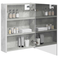 Produktbild för Badrumsspegelskåp Betonggrå 53,5 x 15,5 x 70 cm Konstruerat trä