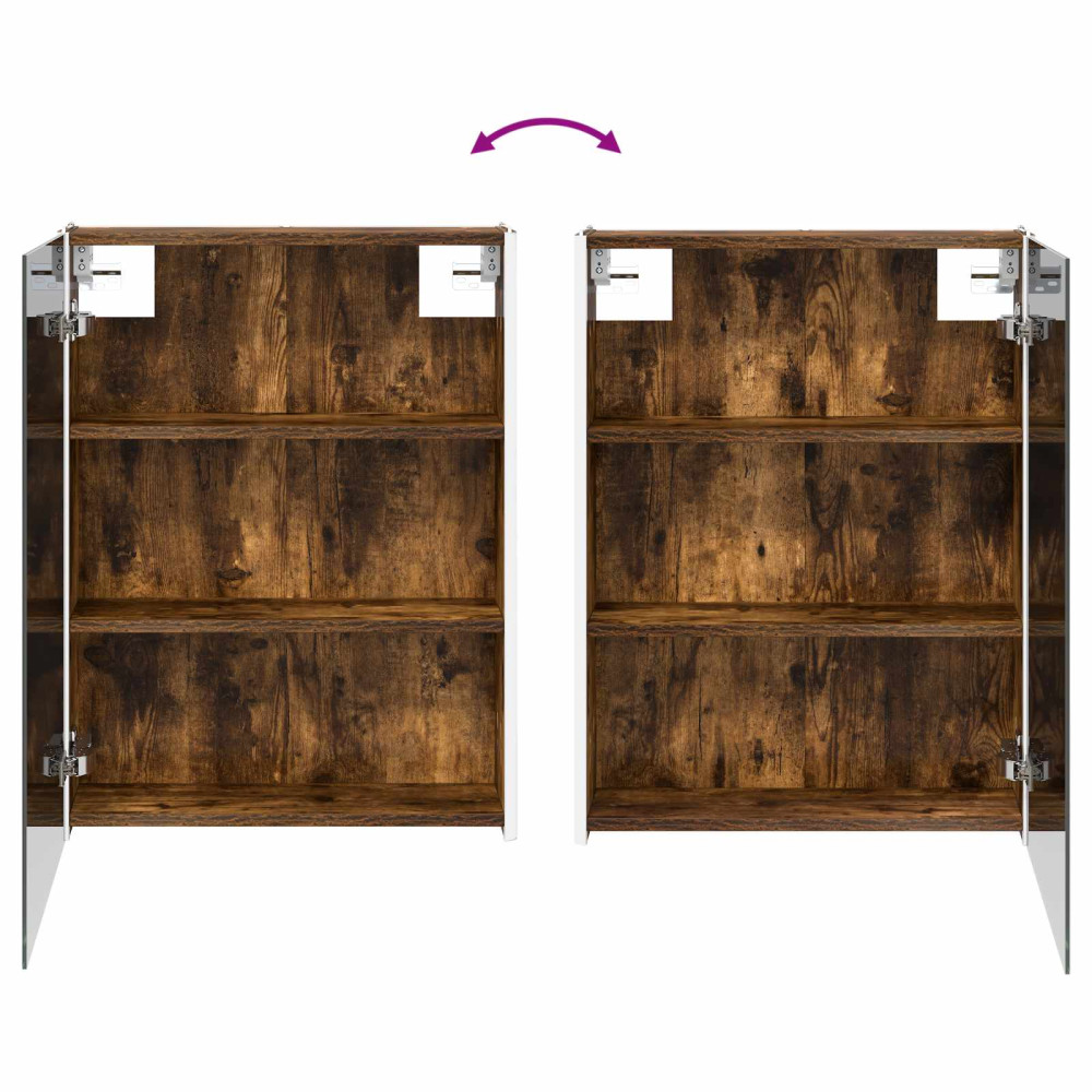 Produktbild för Badrumsspegelskåp Rökt ek 73.5 x 15.5 x 70 cm Konstruerat trä