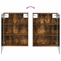 Produktbild för Badrumsspegelskåp Rökt ek 73.5 x 15.5 x 70 cm Konstruerat trä