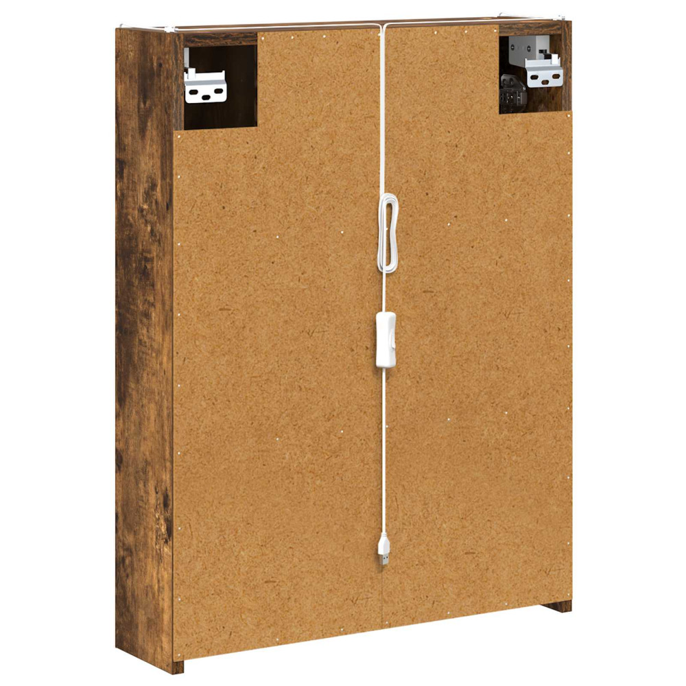 Produktbild för Badrumsspegelskåp Rökt ek 73.5 x 15.5 x 70 cm Konstruerat trä