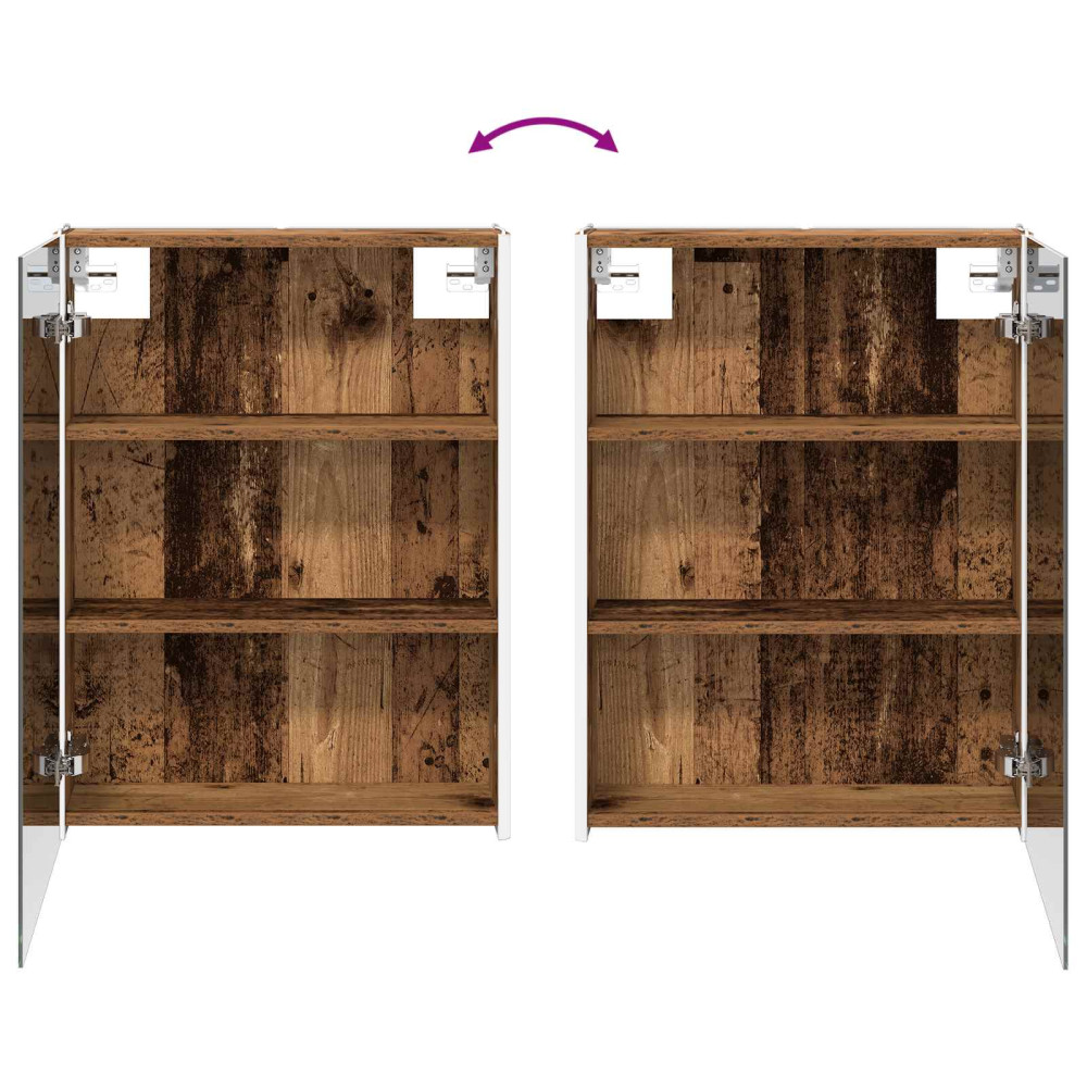 Produktbild för Badrumsspegelskåp Gammalt trä 53,5 x 15,5 x 70 cm