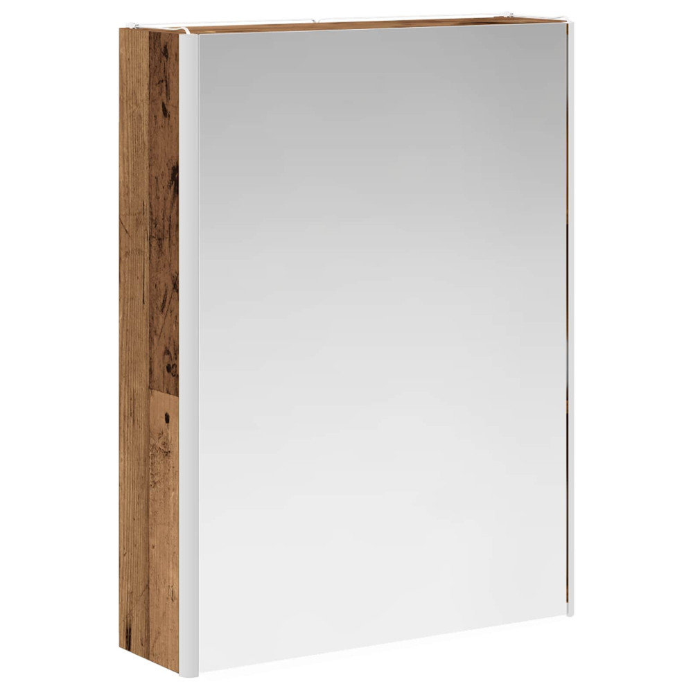 Produktbild för Badrumsspegelskåp Gammalt trä 53,5 x 15,5 x 70 cm