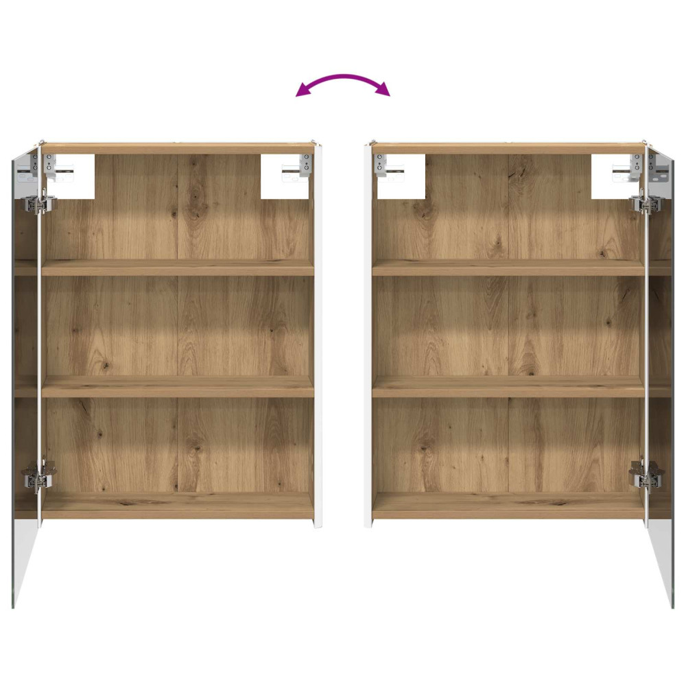 Produktbild för Badrumsspegelskåp Artisan Ek 53,5 x 15,5 x 70 cm