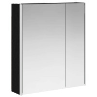 Produktbild för Badrumsspegelskåp Svart Ek 63,5 x 15,5 x 70 cm Konstruerat trä