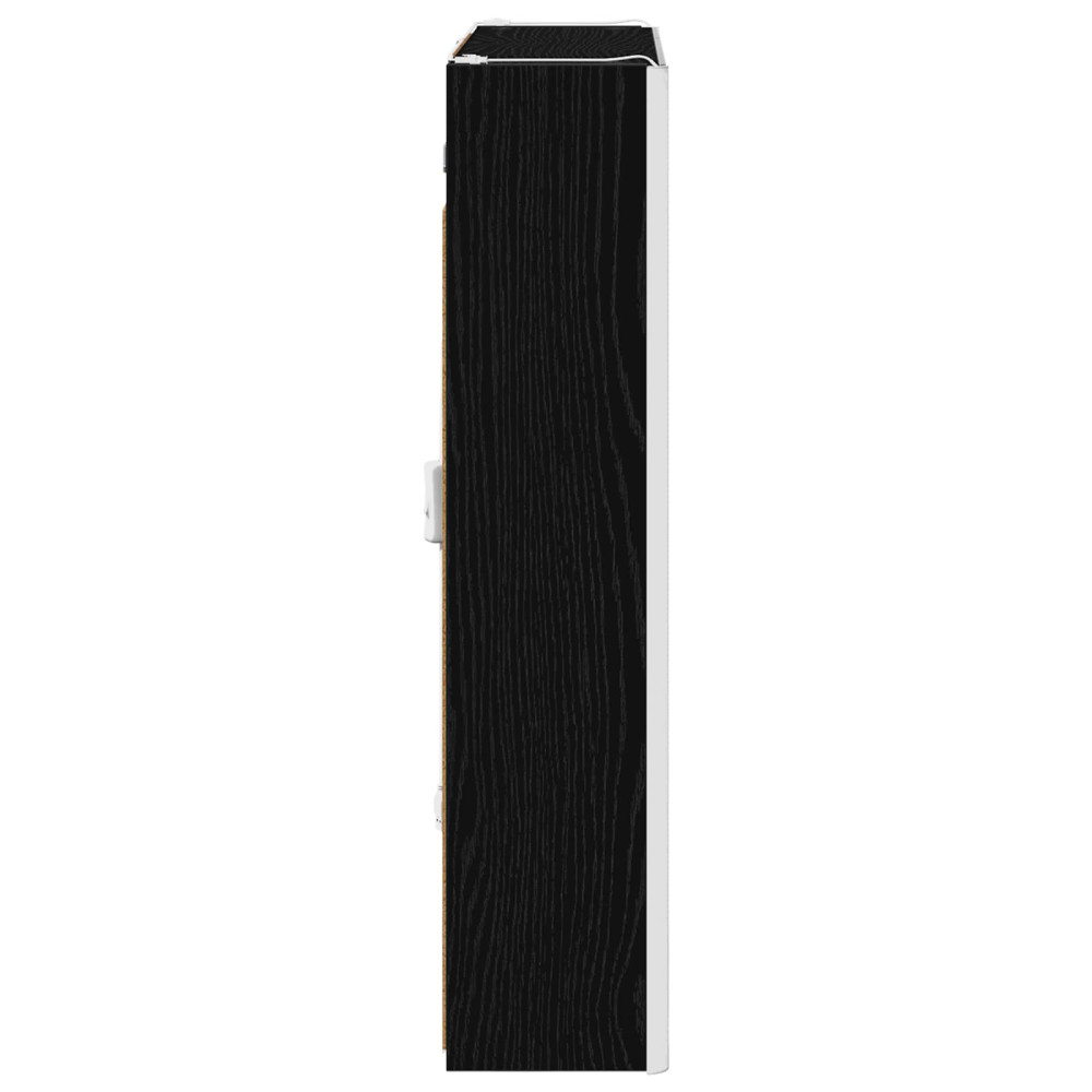 Produktbild för Badrumsspegelskåp Svart Ek 63,5 x 15,5 x 70 cm Konstruerat trä