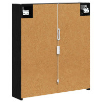 Produktbild för Badrumsspegelskåp Svart Ek 63,5 x 15,5 x 70 cm Konstruerat trä