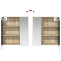 Produktbild för Badrumsspegelskåp Sonoma-ek 63,5 x 15,5 x 70 cm Konstruerat trä