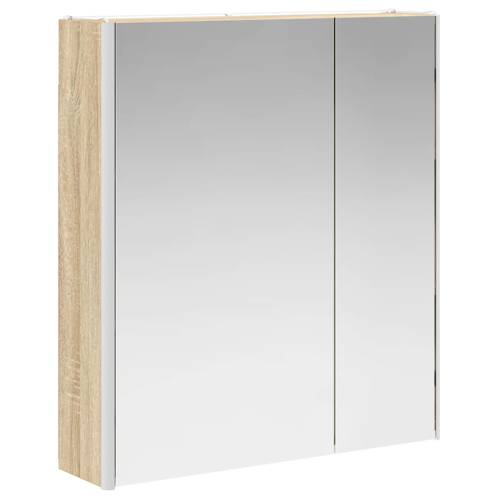 Produktbild för Badrumsspegelskåp Sonoma-ek 63,5 x 15,5 x 70 cm Konstruerat trä