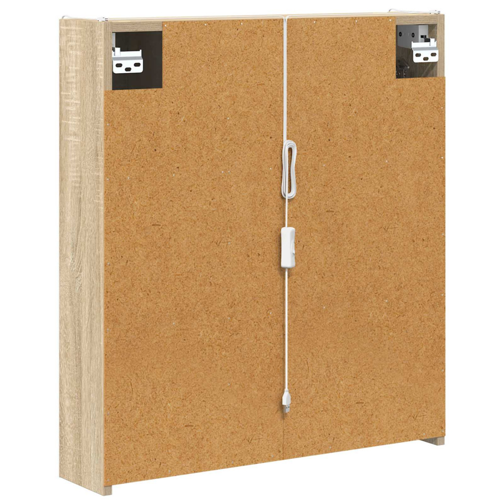 Produktbild för Badrumsspegelskåp Sonoma-ek 63,5 x 15,5 x 70 cm Konstruerat trä