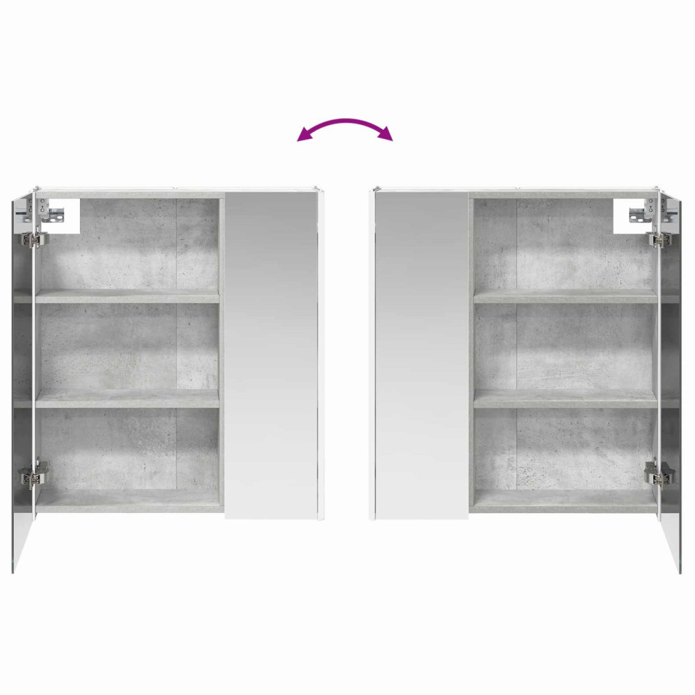 Produktbild för Badrumsspegelskåp Betonggrå 63,5 x 15,5 x 70 cm Konstruerat trä