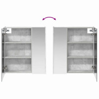 Produktbild för Badrumsspegelskåp Betonggrå 63,5 x 15,5 x 70 cm Konstruerat trä