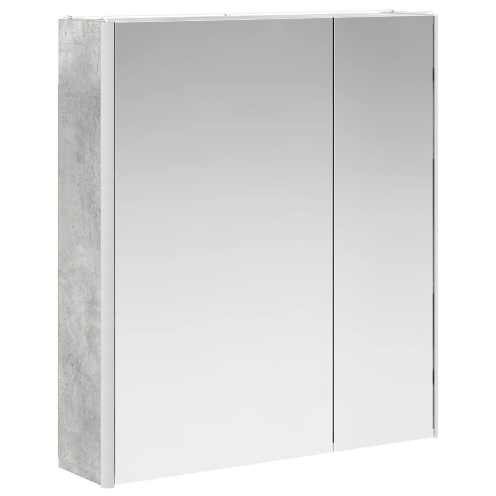 Produktbild för Badrumsspegelskåp Betonggrå 63,5 x 15,5 x 70 cm Konstruerat trä