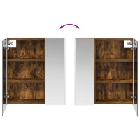 Produktbild för Badrumsspegelskåp Rökt ek 63,5 x 15,5 x 70 cm Konstruerat trä