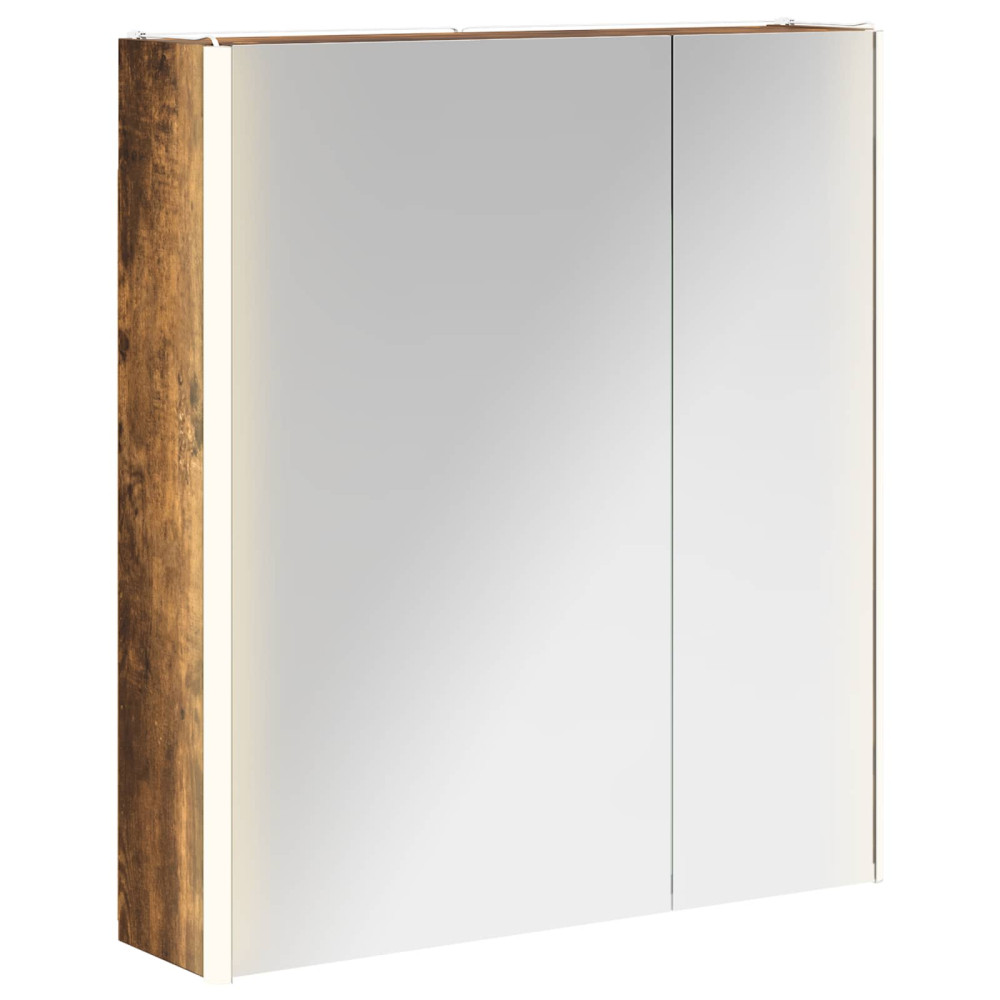 Produktbild för Badrumsspegelskåp Rökt ek 63,5 x 15,5 x 70 cm Konstruerat trä