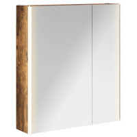 Produktbild för Badrumsspegelskåp Rökt ek 63,5 x 15,5 x 70 cm Konstruerat trä