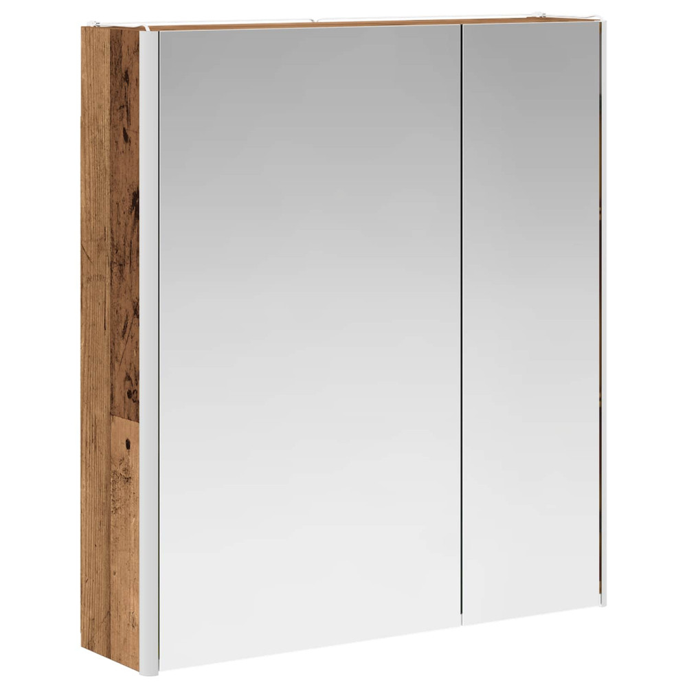 Produktbild för Badrumsspegelskåp Gammalt trä 63,5 x 15,5 x 70 cm