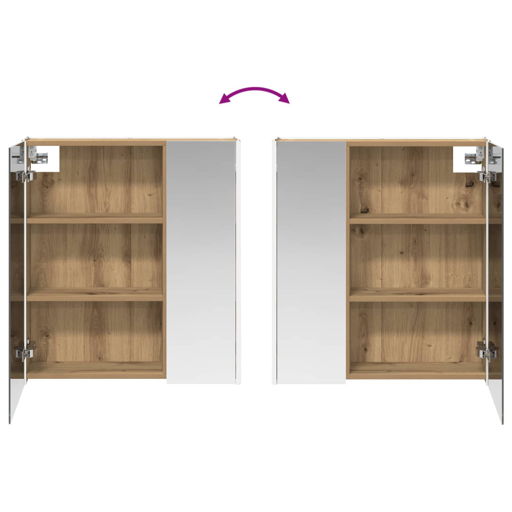 Produktbild för Badrumsspegelskåp Artisan Ek 63,5 x 15,5 x 70 cm