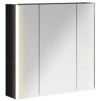 Produktbild för Badrumsspegelskåp Svart Ek 63,5 x 15,5 x 60,5 cm