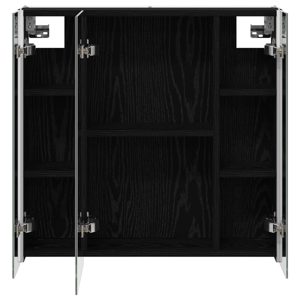 Produktbild för Badrumsspegelskåp Svart Ek 63,5 x 15,5 x 60,5 cm