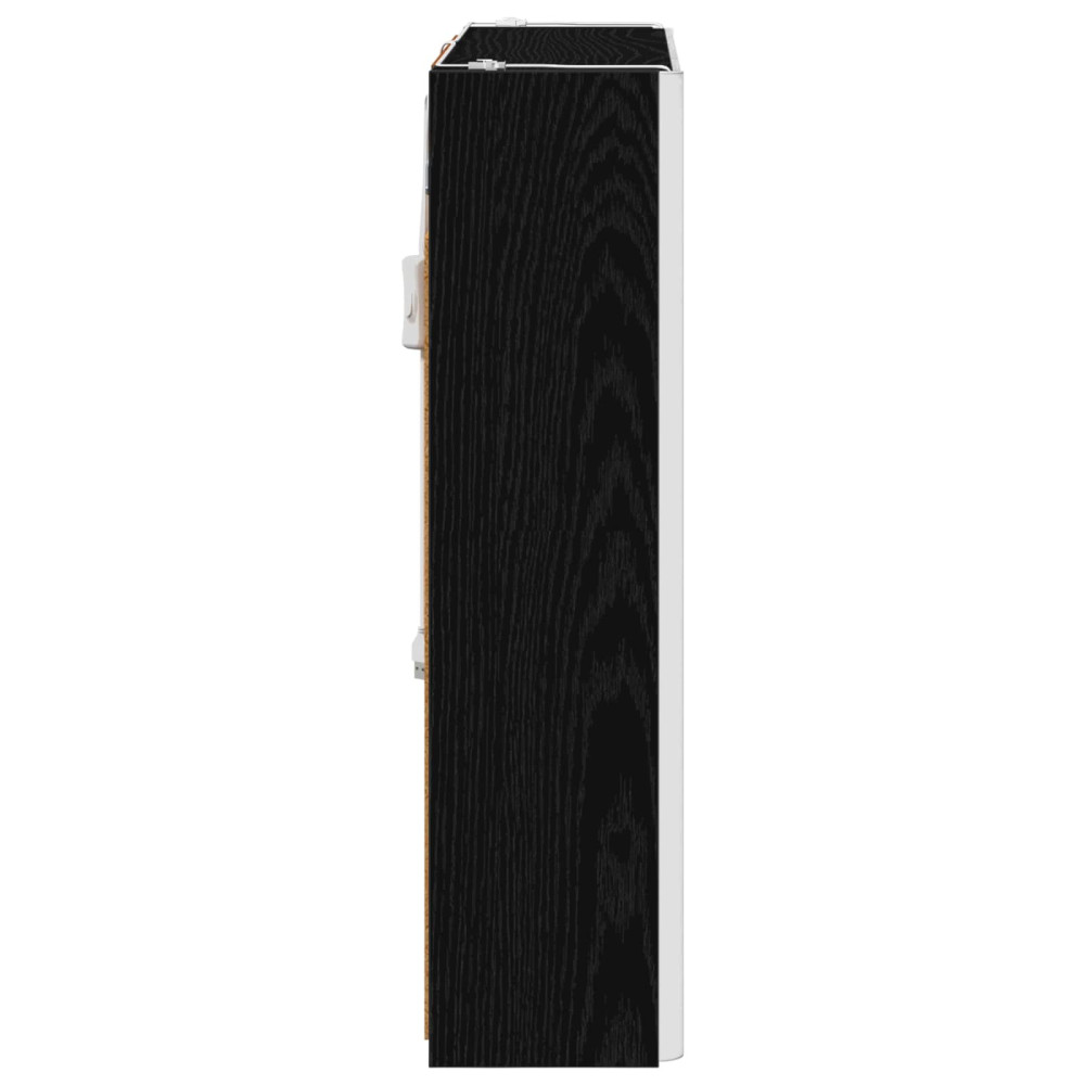 Produktbild för Badrumsspegelskåp Svart Ek 63,5 x 15,5 x 60,5 cm