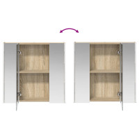 Produktbild för Badrumsspegelskåp Sonoma-ek 63,5 x 15,5 x 60,5 cm