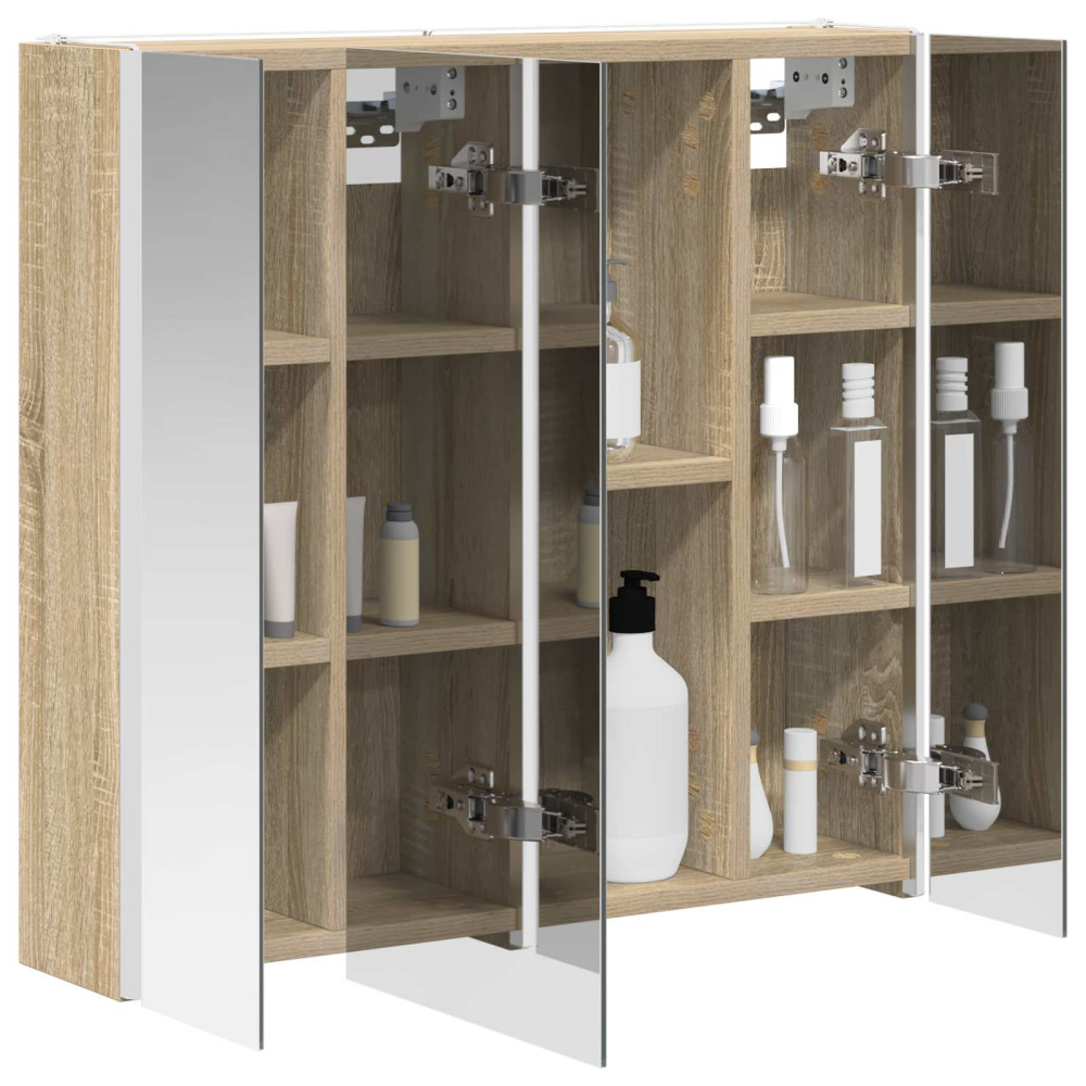 Produktbild för Badrumsspegelskåp Sonoma-ek 63,5 x 15,5 x 60,5 cm