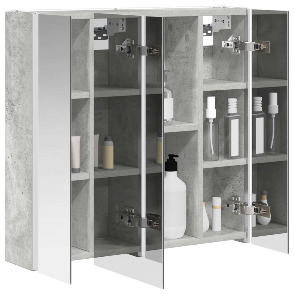 Produktbild för Badrumsspegelskåp Betonggrå 63,5 x 15,5 x 60,5 cm
